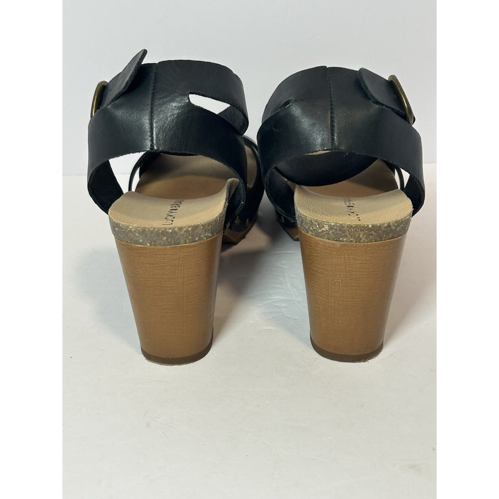 New 7.5 Lucky Brand Black Platform Sandal Block Heel Retro Hippie Shoes - Picture 3 of 8